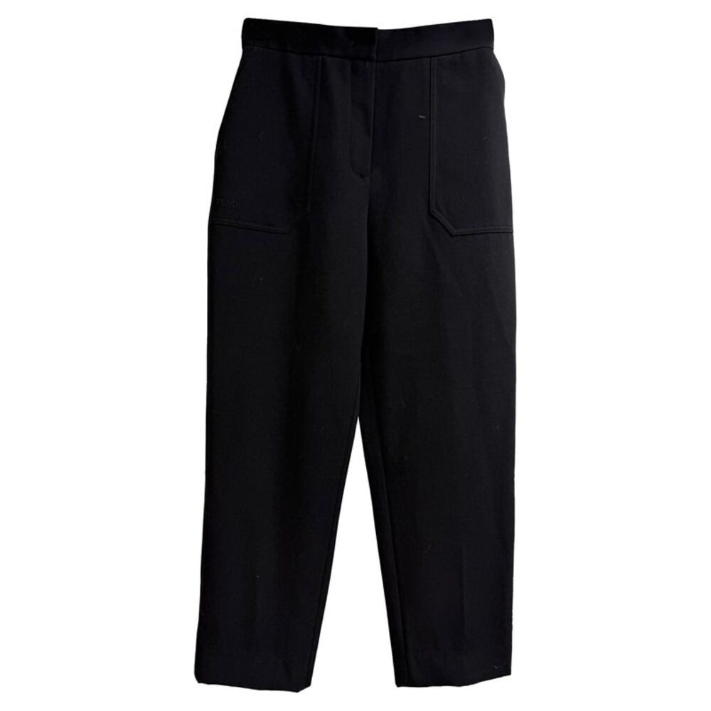 Fendi Tapered Pants with Pockets in Black Wool